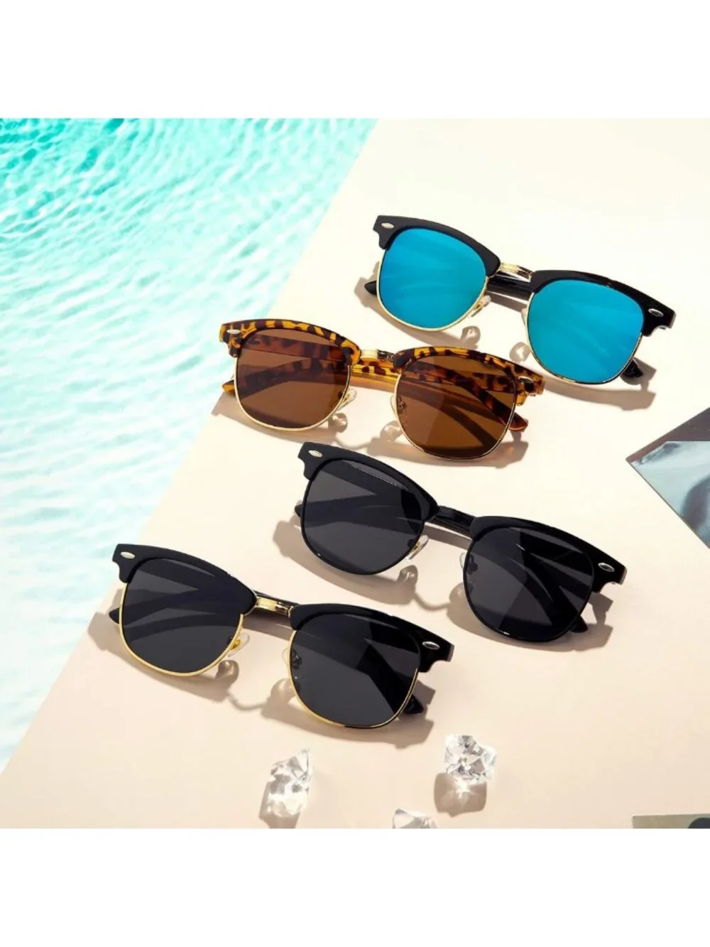 Stylish Semi-Rimless Polarized Sunglasses UV 400 Protection for Men & Women